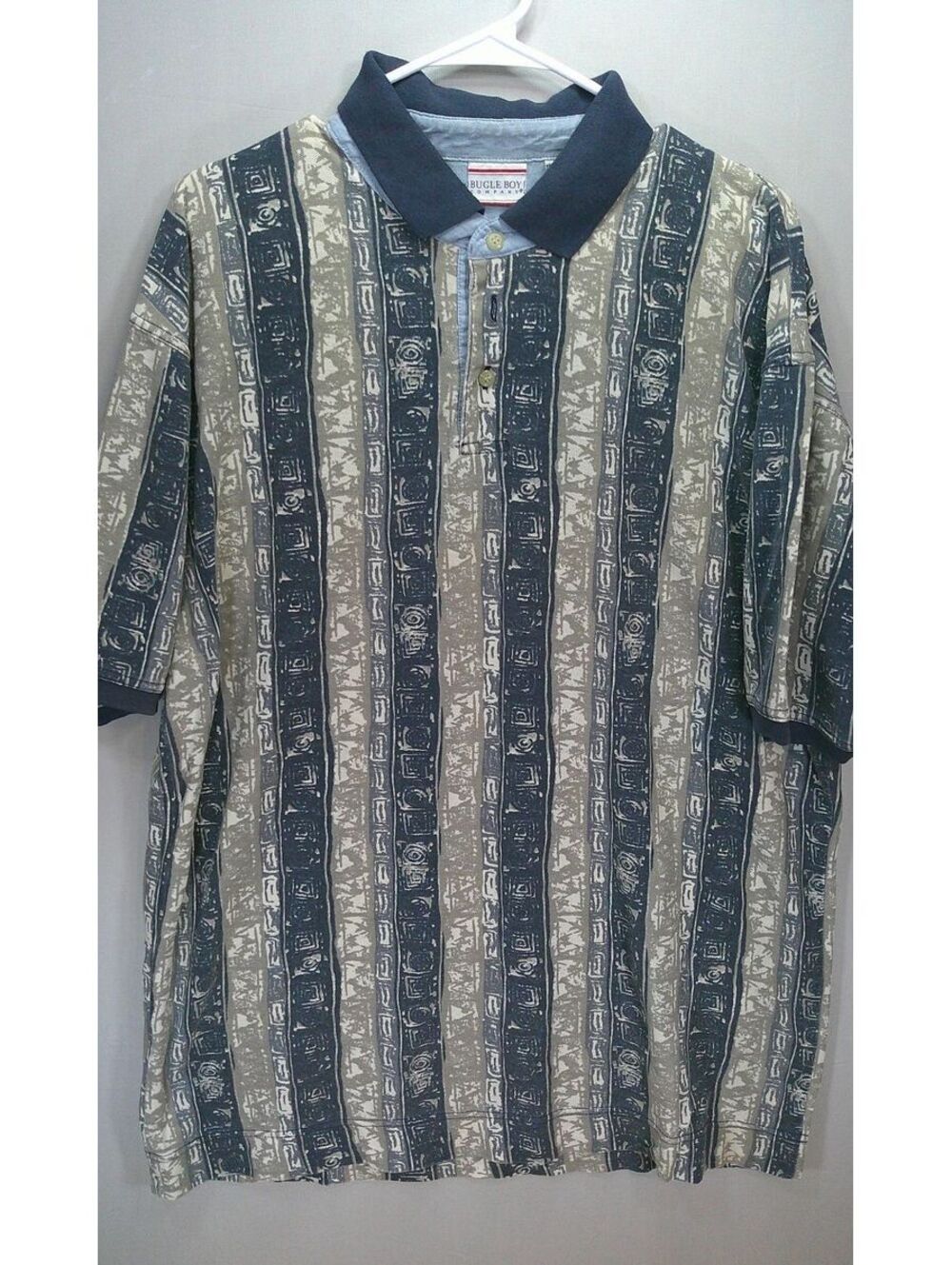 Bugle Boy Vintage XL Polo Shirt with Bold Vertical Stripes